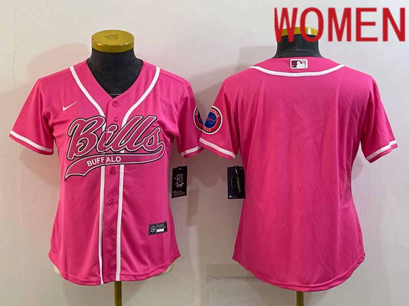Women Buffalo Bills Blank Pink 2022 Nike Co branded NFL Jerseys->women nfl jersey->Women Jersey